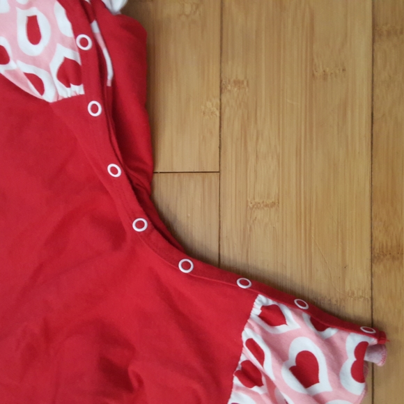 Ricrac and Ruffles Love Letters Valentine's Day girls long sleeved romper - Picture 6 of 9